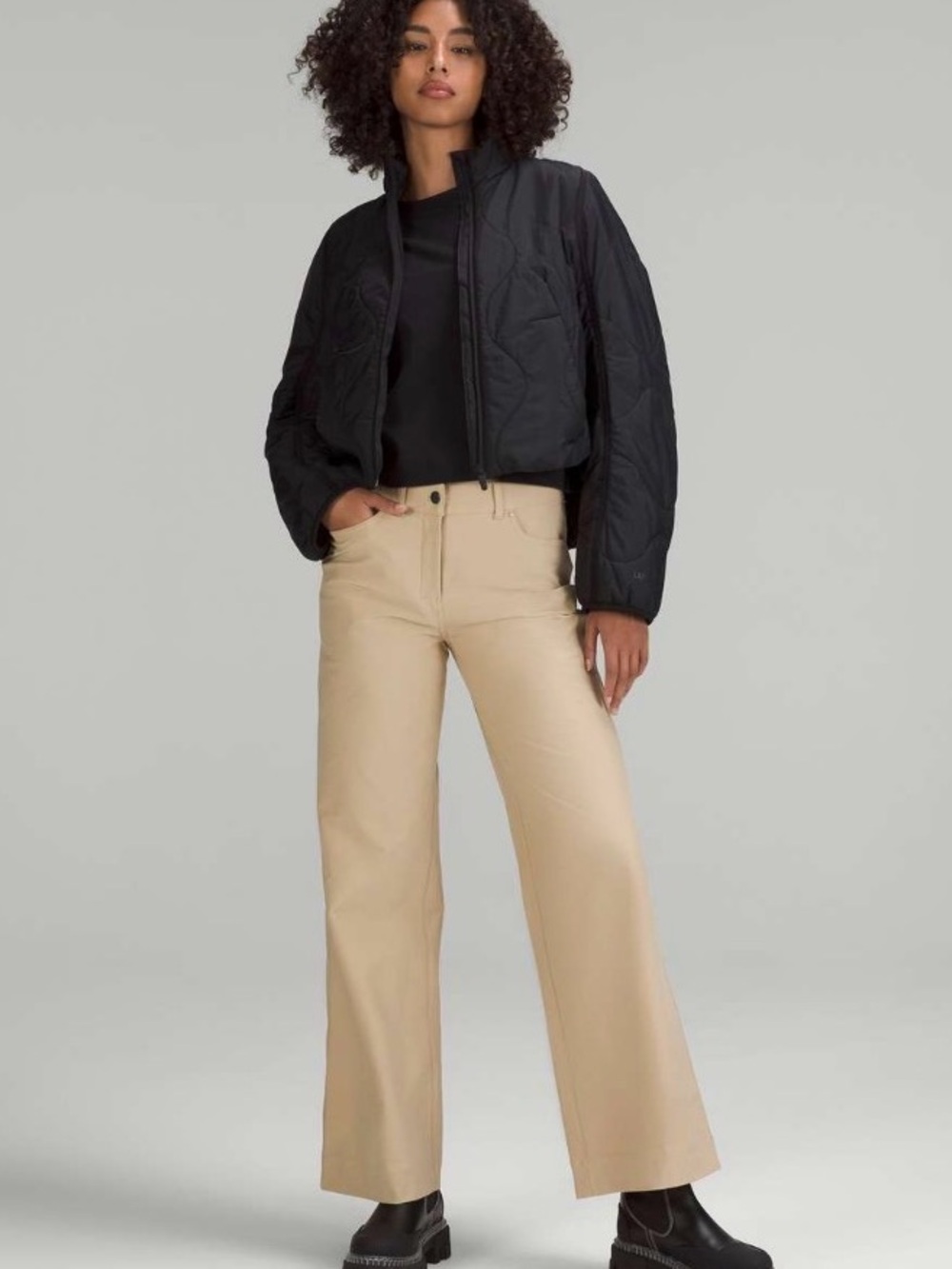 Lululemon City Sleek 5 pocket high rise wide leg pants 28 trench